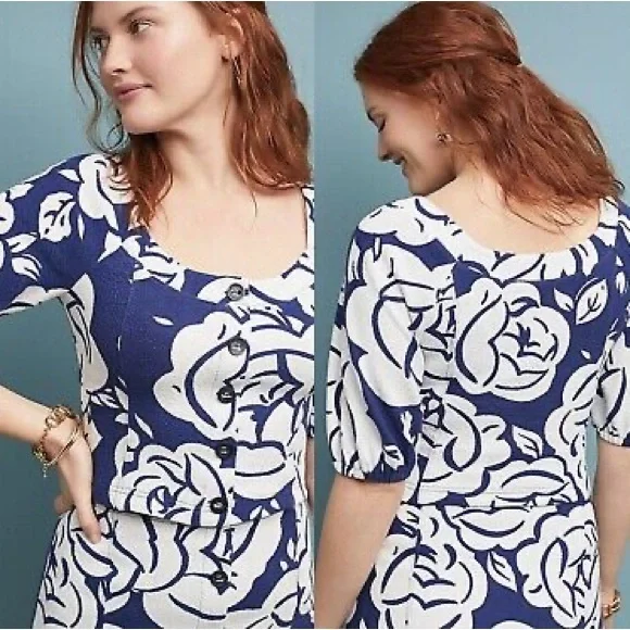 NWOT Anthropologie Maeve Amiens Flounced Skirt Knee Length - Picture 3 of 5